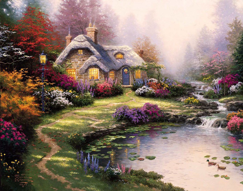 Thomas Kinkade Everett's Cottage